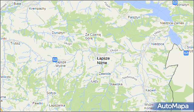 mapa Łapsze Niżne, Łapsze Niżne na mapie Targeo