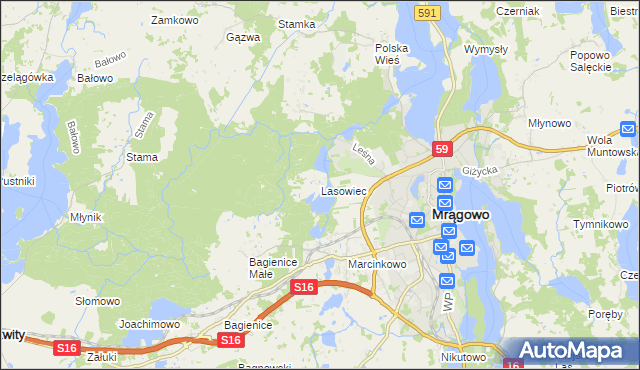 mapa Lasowiec, Lasowiec na mapie Targeo