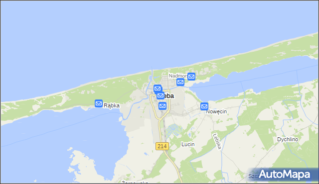 mapa Łeba, Łeba na mapie Targeo