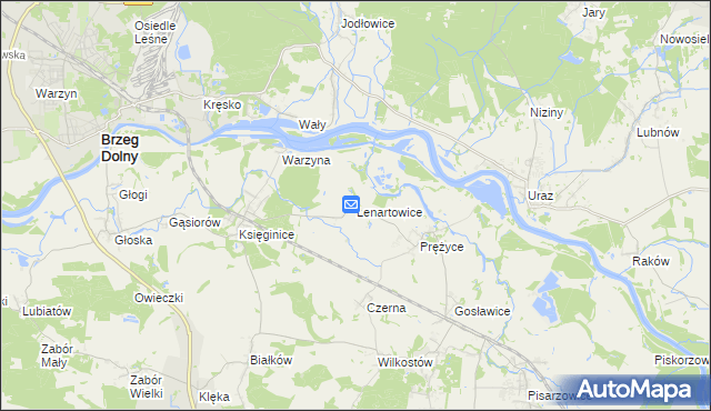 mapa Lenartowice gmina Miękinia, Lenartowice gmina Miękinia na mapie Targeo