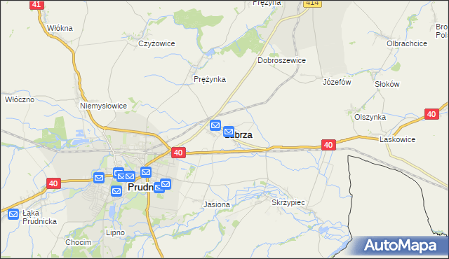 mapa Lubrza powiat prudnicki, Lubrza powiat prudnicki na mapie Targeo