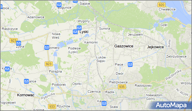 mapa Łuków Śląski, Łuków Śląski na mapie Targeo