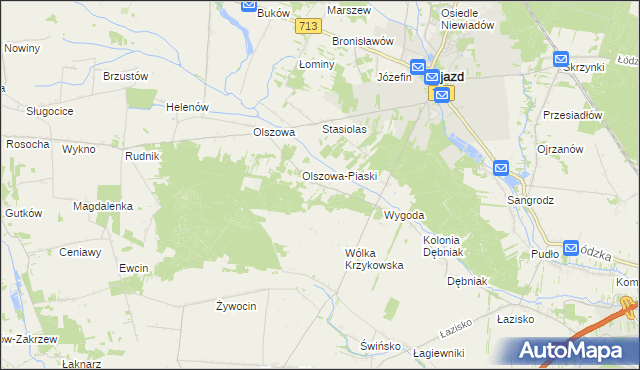 mapa Maksymów gmina Ujazd, Maksymów gmina Ujazd na mapie Targeo