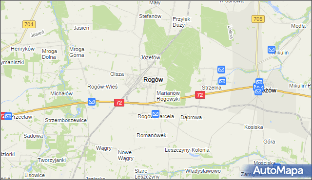 mapa Marianów Rogowski, Marianów Rogowski na mapie Targeo