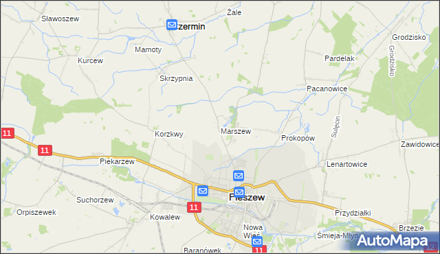 mapa Marszew gmina Pleszew, Marszew gmina Pleszew na mapie Targeo