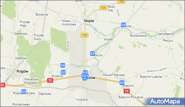 mapa Mikulin gmina Jeżów, Mikulin gmina Jeżów na mapie Targeo