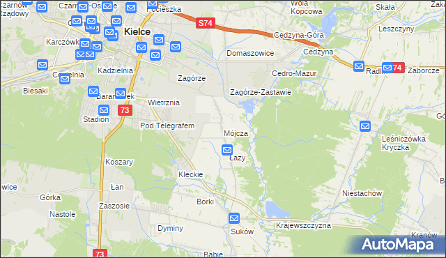 mapa Mójcza, Mójcza na mapie Targeo