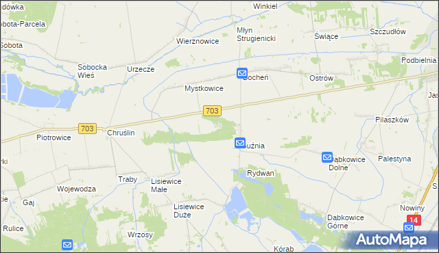 mapa Mystkowice Małe, Mystkowice Małe na mapie Targeo