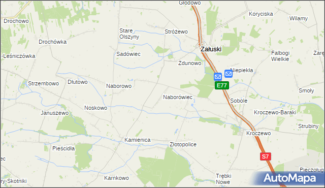 mapa Naborówiec, Naborówiec na mapie Targeo