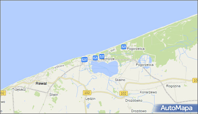 mapa Niechorze, Niechorze na mapie Targeo
