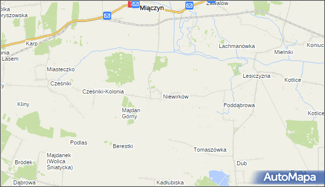 mapa Niewirków, Niewirków na mapie Targeo