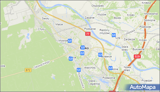 mapa Nisko, Nisko na mapie Targeo