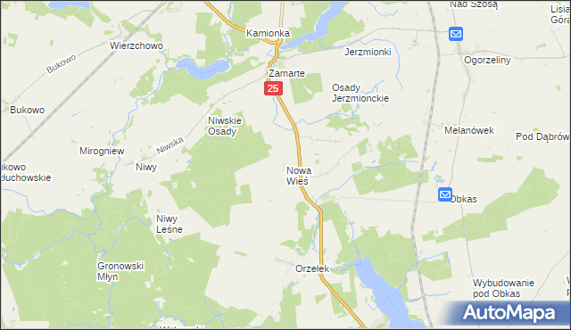 mapa Nowa Wieś gmina Kamień Krajeński, Nowa Wieś gmina Kamień Krajeński na mapie Targeo