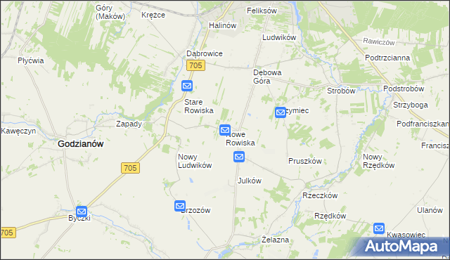 mapa Nowe Rowiska, Nowe Rowiska na mapie Targeo