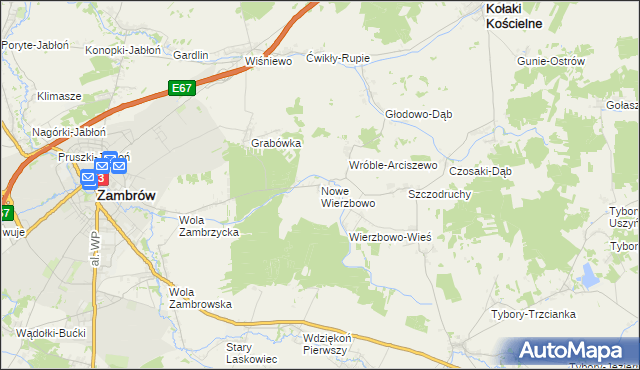 mapa Nowe Wierzbowo, Nowe Wierzbowo na mapie Targeo