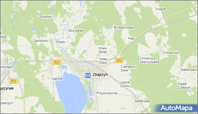 mapa Nowy Dwór gmina Zbąszyń, Nowy Dwór gmina Zbąszyń na mapie Targeo