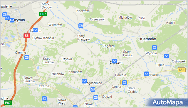 mapa Nowy Kraszew, Nowy Kraszew na mapie Targeo