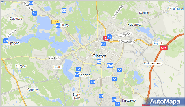 mapa Olsztyna, Olsztyn na mapie Targeo