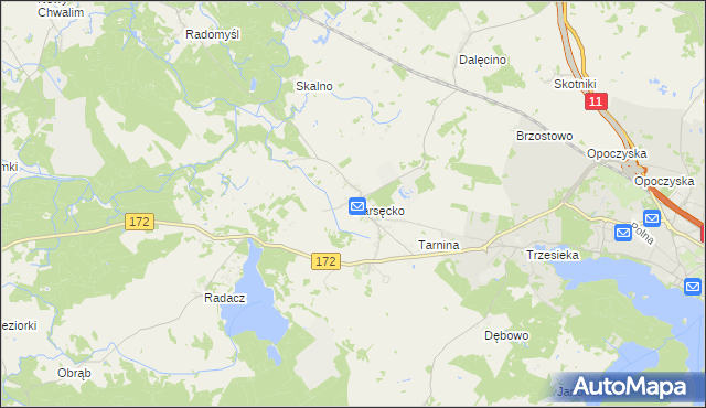 mapa Parsęcko, Parsęcko na mapie Targeo