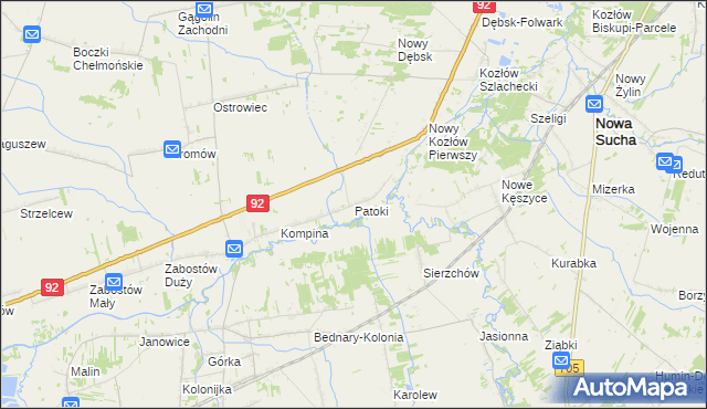 mapa Patoki gmina Nieborów, Patoki gmina Nieborów na mapie Targeo