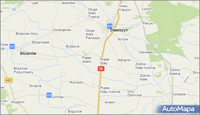 mapa Piątek Mały, Piątek Mały na mapie Targeo