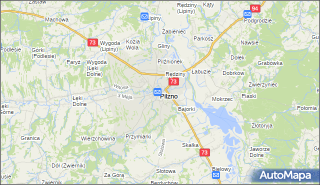 mapa Pilzno, Pilzno na mapie Targeo