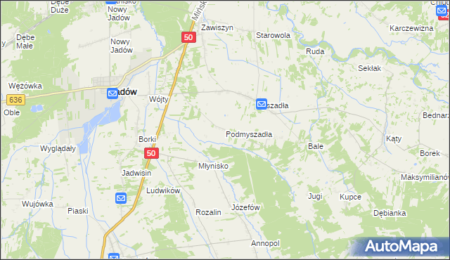 mapa Podmyszadła, Podmyszadła na mapie Targeo