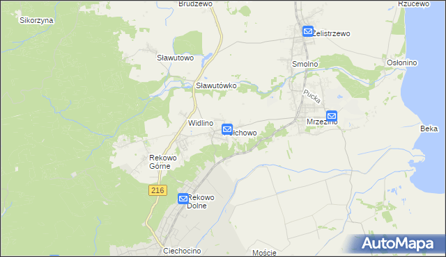 mapa Połchowo gmina Puck, Połchowo gmina Puck na mapie Targeo