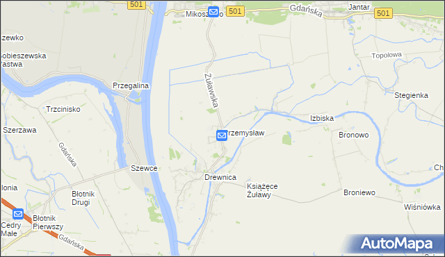 mapa Przemysław gmina Stegna, Przemysław gmina Stegna na mapie Targeo