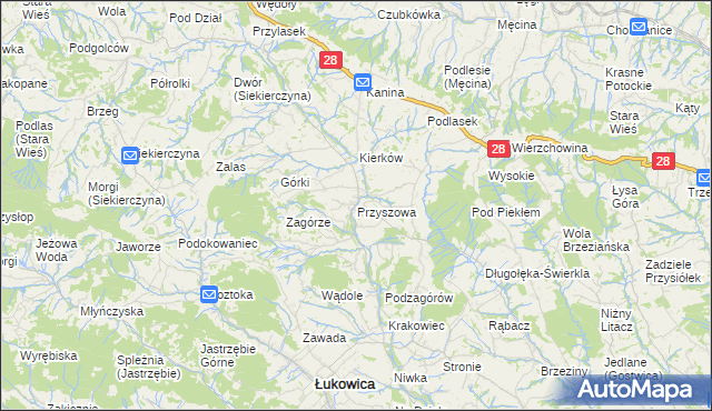 mapa Przyszowa, Przyszowa na mapie Targeo