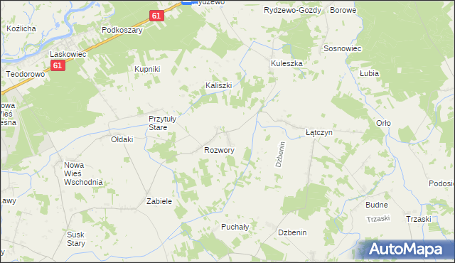 mapa Przytuły Nowe, Przytuły Nowe na mapie Targeo