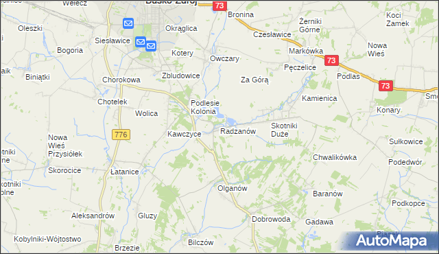 mapa Radzanów gmina Busko-Zdrój, Radzanów gmina Busko-Zdrój na mapie Targeo