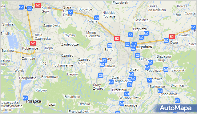 mapa Roczyny, Roczyny na mapie Targeo