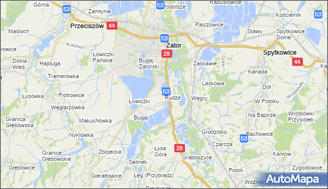 mapa Rudze, Rudze na mapie Targeo