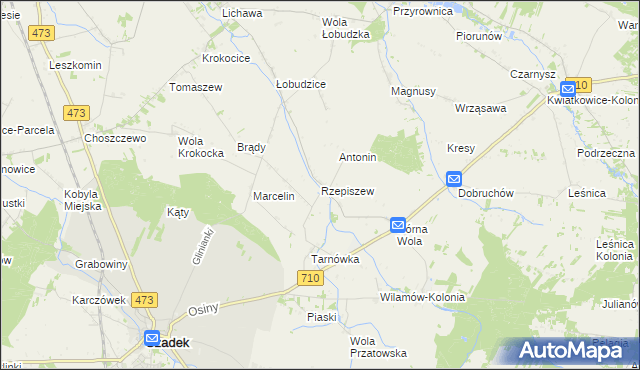 mapa Rzepiszew, Rzepiszew na mapie Targeo