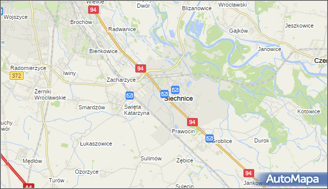 mapa Siechnice, Siechnice na mapie Targeo