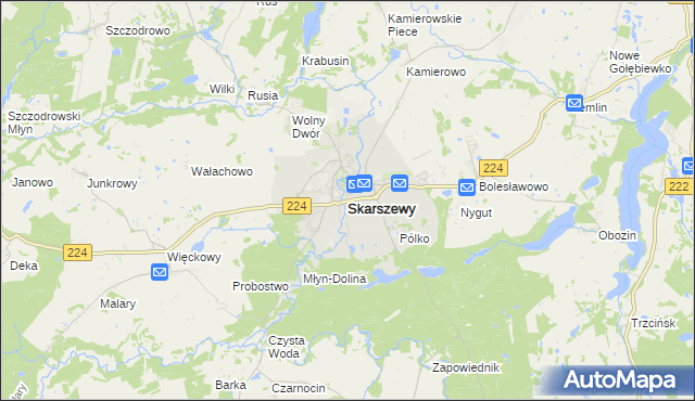 mapa Skarszewy powiat starogardzki, Skarszewy powiat starogardzki na mapie Targeo