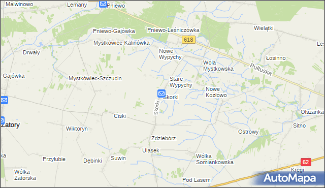 mapa Skorki, Skorki na mapie Targeo