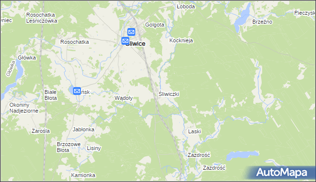 mapa Śliwiczki, Śliwiczki na mapie Targeo