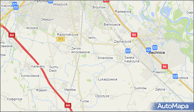 mapa Smardzów gmina Siechnice, Smardzów gmina Siechnice na mapie Targeo