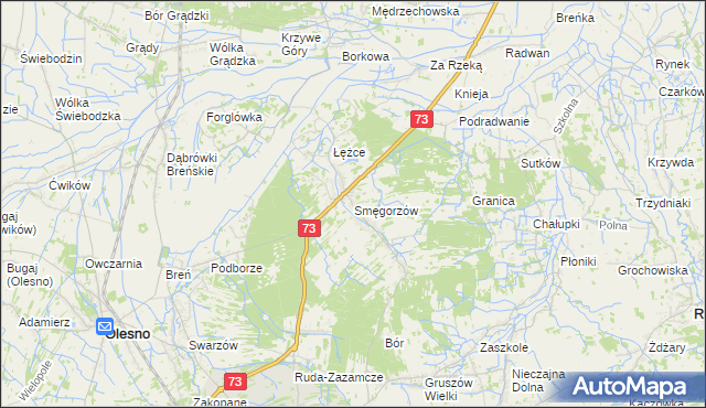 mapa Smęgorzów, Smęgorzów na mapie Targeo