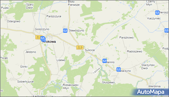 mapa Sulicice, Sulicice na mapie Targeo