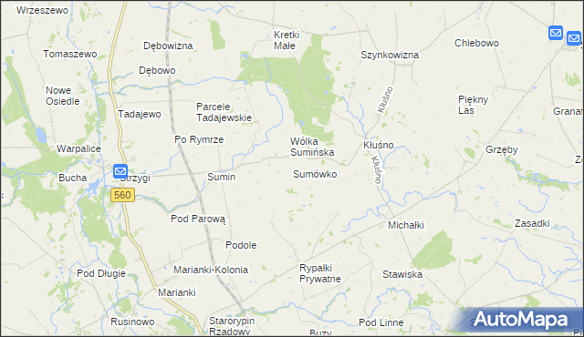 mapa Sumówko gmina Osiek, Sumówko gmina Osiek na mapie Targeo