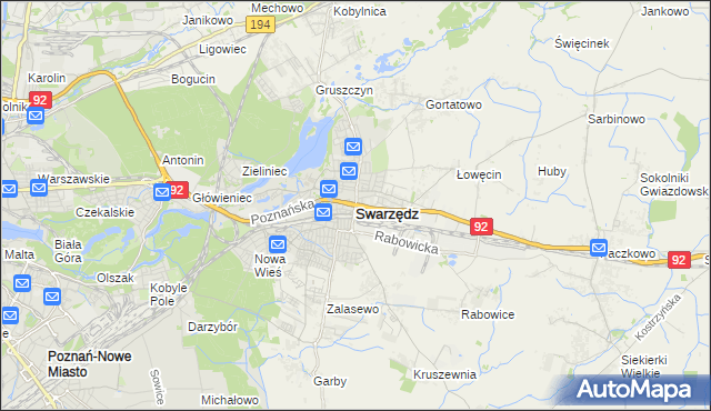 mapa Swarzędz, Swarzędz na mapie Targeo
