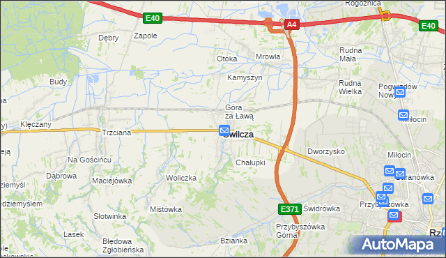 mapa Świlcza, Świlcza na mapie Targeo