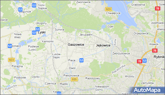 mapa Szczerbice, Szczerbice na mapie Targeo