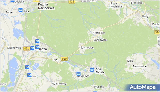mapa Szymocice, Szymocice na mapie Targeo