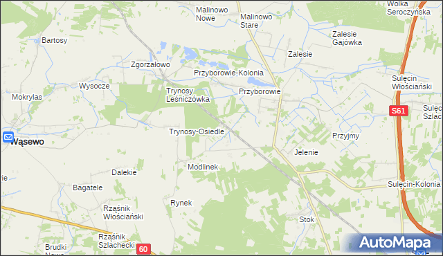 mapa Trynosy, Trynosy na mapie Targeo