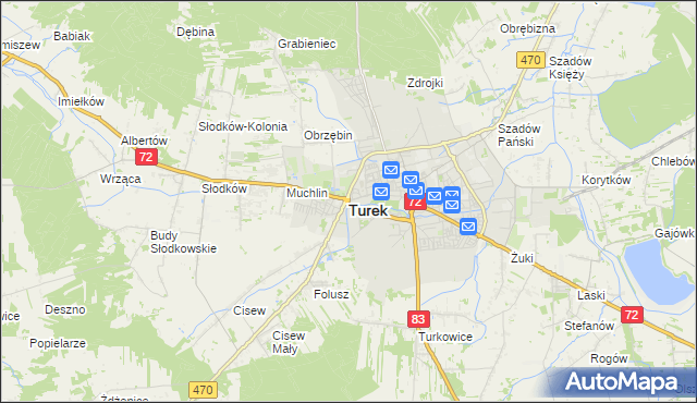 mapa Turka, Turek na mapie Targeo