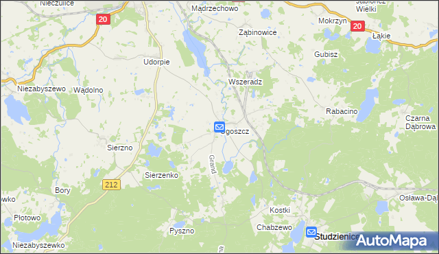 mapa Ugoszcz gmina Studzienice, Ugoszcz gmina Studzienice na mapie Targeo